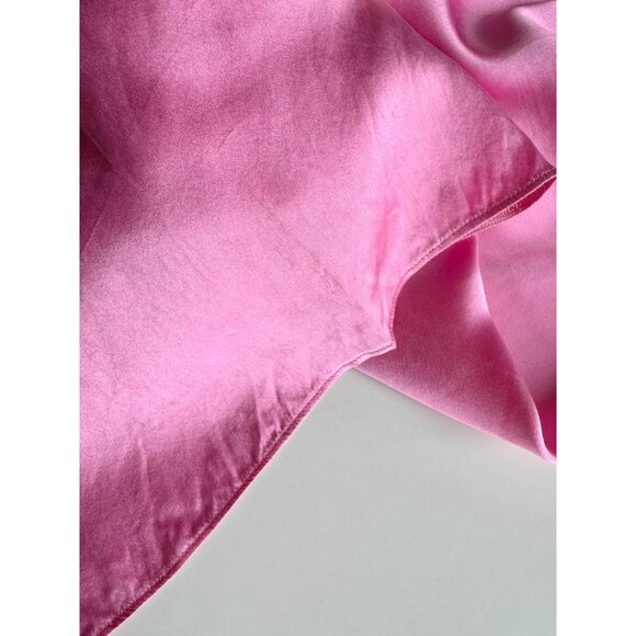 CRISTINA IAIA Hot Pink Stretch Silk Charmeuse Satin Long Kimono Robe, Size 5/XL - Picture 12 of 16